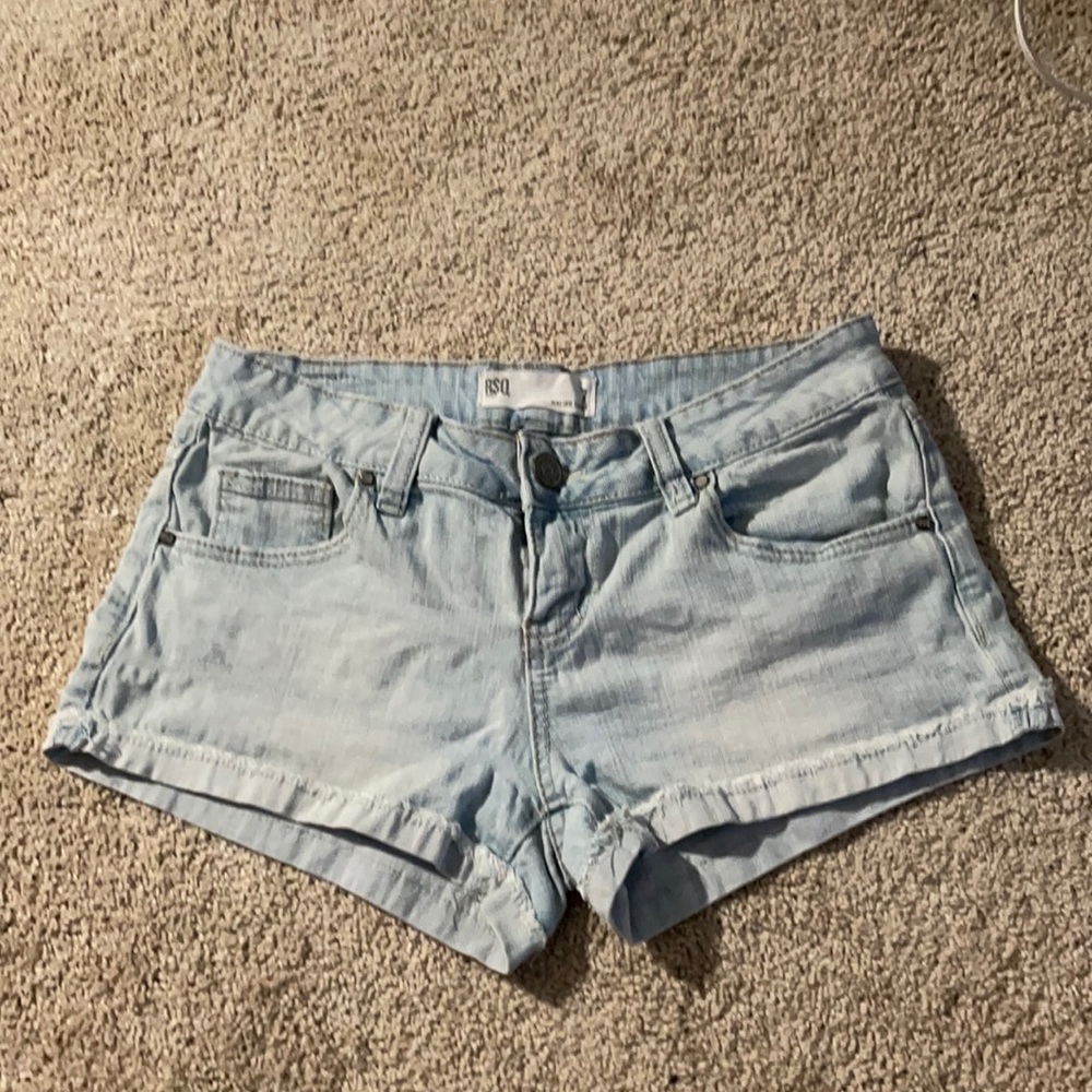 Light blue jean shorts